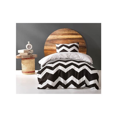 1 сп. Комплект Постельного Белья Tek Kişilik B&W BigZigzag