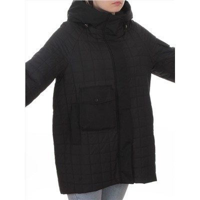 9608 BLACK Куртка стеганная демисезонная женская (100 гр. синтепон)