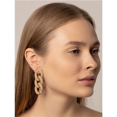 Серьги пластик «Цепь» восторг, светло-коричневые