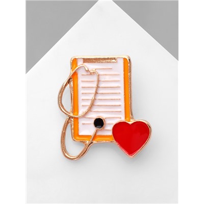Брошь «Набор врача», цветная в золоте