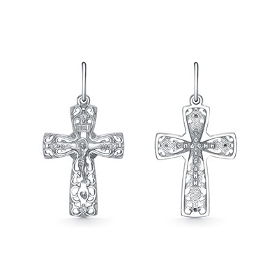 Крест из серебра литье с фианитом