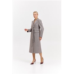 Пальто женское демисезонное 27210 (коричневый/ёлочка)