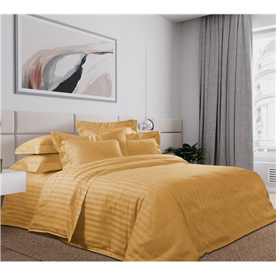 Ткань страйп-сатин / Горчичный