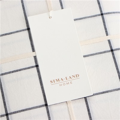 Простыня на резинке SL Home Cotton 140*200+30 см, цв.белый/серый, 100% жатый хлопок