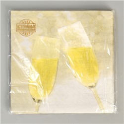 Салфетки бумажные «Бокалы», в наборе 20 штук, 33 × 33 см