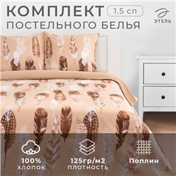 Постельное белье Этель 1.5 сп «Перья» (вид 1) 143*215 см,150*214 см, 70*70 см 2 шт