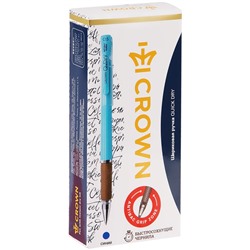 Ручка гелевая Crown "Quick Dry" с быстросохнущими чернилами и антибактериальным грипом, синяя, 0,5мм, корпус ассорти
