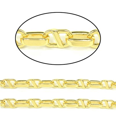 Цепочка для украшений, звено 9*14мм цв.золотистый, 50см.