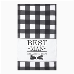 Полотенце кух."Доляна" Best man black 35х60 см, 100% хл, 160г/м2