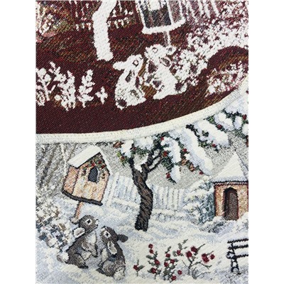 Лесные друзья у кормушки Юбка для елки д90 см шенил 2414947 NEW