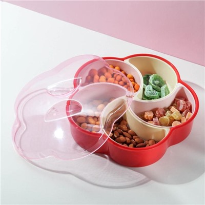 Менажница с крышкой «Барокко», 26×25×7 см, 5 съёмных ячеек, МИКС