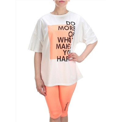 KD-791 WHITE/CORAL Костюм-двойка женский 7986 TREND