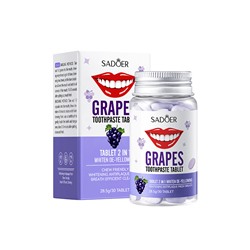 Зубная паста в таблетках отбеливающая с ароматом винограда SADOER GRAPES Toothpaste Tablet, 30 шт