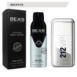 Дезодорант Beas M218 Carolina Herrera 212 Vip For Men deo 200 ml, Дезодорант мужской  Beas M218  создан по мотивам аромата Carolina Herrera 212 Vip For Men.