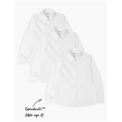 3pk Girls' Plus Fit Easy Iron School Shirts (4-18 Yrs)