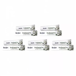 Набор Суданта: зубная гелевая паста с Древесным углем и Солью (5 x 100 г), Sudanta Gel Toothpaste Charcoal & Salt Set, произв. Sri Sri Tattva