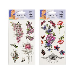 Наклейка-тату MESHU "Flower", 22*10см, инд. уп., европодвес