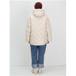 Куртка женская демисезонная с капюшоном бежевого цвета 1140B