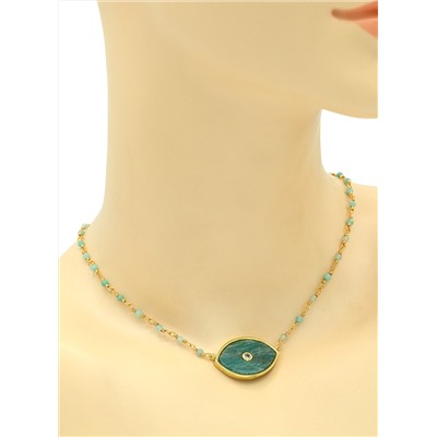 Чокер с подвеской из амазонита Око 27*18мм, 40см