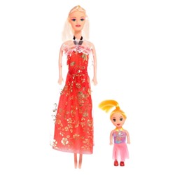 Кукла-модель «Рита» с малышкой, с набором платьев, МИКС, уценка