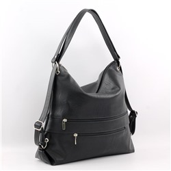 Сумка 387 итальянский черный ФОРМАТ "А4" РЮКЗАК-"ТРАНСФОРМЕР"