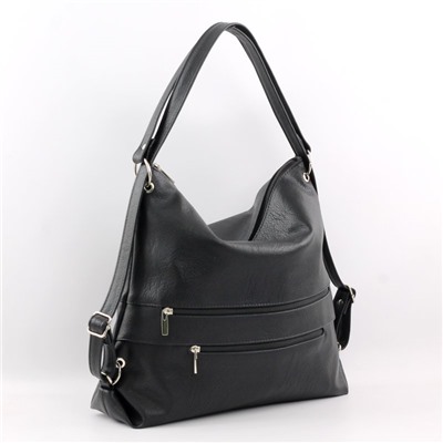 Сумка 387 итальянский черный ФОРМАТ "А4" РЮКЗАК-"ТРАНСФОРМЕР"