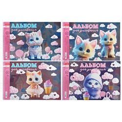 Альбом для рисования 40л. "Котики-зефирки"