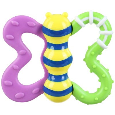 Погремушка Крошка Я «Бабочка» с эластичными элементами, в пакете, от 3 мес.