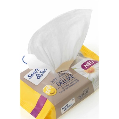 Sanft&Sicher Feuchtes Toilettenpapier Deluxe Kamille Nachfüllpack Влажная Туалетная бумага Deluxe Ромашка Запасная упаковка, 50 шт