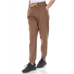 M047 BROWN Брюки спортивные утепленные женские (85% хлопок, 10% полиэстер, 5% спандекс)