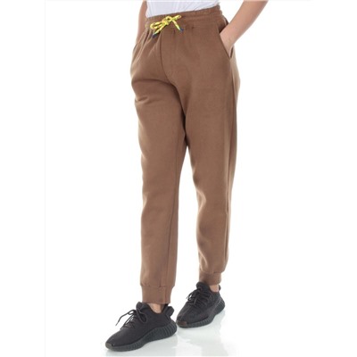 M047 BROWN Брюки спортивные утепленные женские (85% хлопок, 10% полиэстер, 5% спандекс)