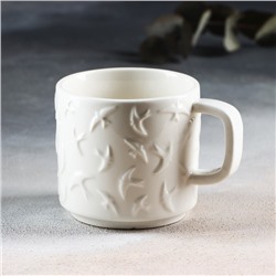 Кружка чайная керамическая «Ласточки», 260 мл, ручная работа