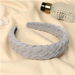 Ободок для волос «Рельеф», 3 см, серый