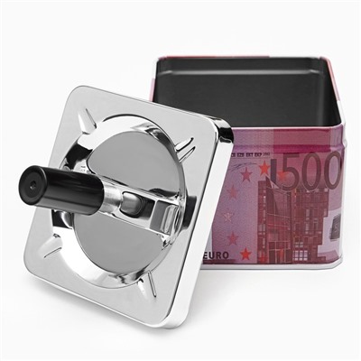 Пепельница для дома бездымная «500 евро», для сигарет и стиков, 8.5×12 см