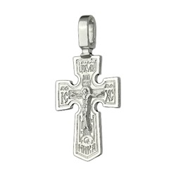 Крест из серебра литье белый