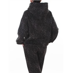 870-8 DK. GRAY/LEOPARD Костюм спортивный зимний женский (95% хлопок, 5% полиэстер)