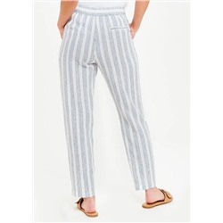 Stripe Tapered Linen Trousers