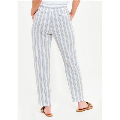 Stripe Tapered Linen Trousers