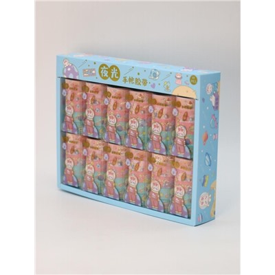 Набор декоративного скотча 5 шт. "Space bunny", red, шоу-бокс 12 шт.