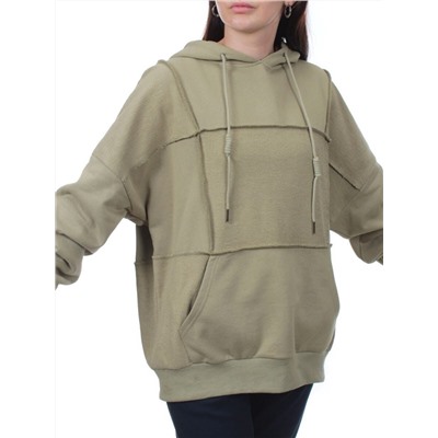 3258 OLIVE Худи женское (95% хлопок, 5% эластан)