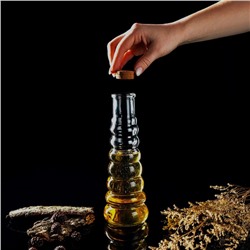 Бутылка для соусов и масла Доляна «Парфе. Гармонь», 400 мл, 21.8×7.5 см, с пробковой крышкой, стекло, прозрачная