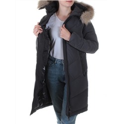 19-896 DK. GRAY Пальто с мехом енота Kacuci