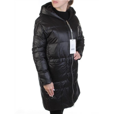 8808 BLACK Пальто женское демисезонное (100 гр. синтепон)