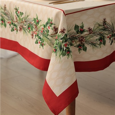Скатерть новогодняя "Этель" Christmas wreath 150х110см +/-3см с ВГМО, 100%хл, саржа 190гр/м2