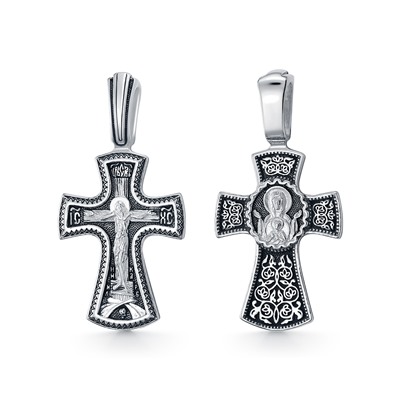 Крест из серебра литье частичное чернение