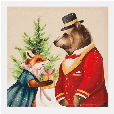 Набор новогодних салфеток "Этель" «Noble Christmas», 40х40см - 4 шт, хлопок, саржа