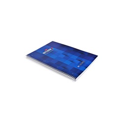 Тетрадь А4, 120 листов в клетку Hatber Blue pixel, на спирали, ламинация Soft-touch, многоуровневая перфорация, трёхцветный разделитель, блок офсет 60-65 г/м²