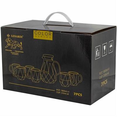 589-015 Набор: кувшин-заварник 1,9 л  и 6 кружек 350 мл  зеленый, в под.уп.(х8)