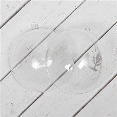 Ёлочный шар заготовка, раздельные части «Шар с рисунком», диаметр собранного 8 см