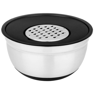 МИСКА AGNESS 6 В 1 С КРЫШКОЙ С 3-МЯ СЪЕМНЫМИ ТЁРКАМИ, 24 СМ, 2,25 Л. ПРОТИВОСКОЛЬЗЯЩЕЕ ДНО